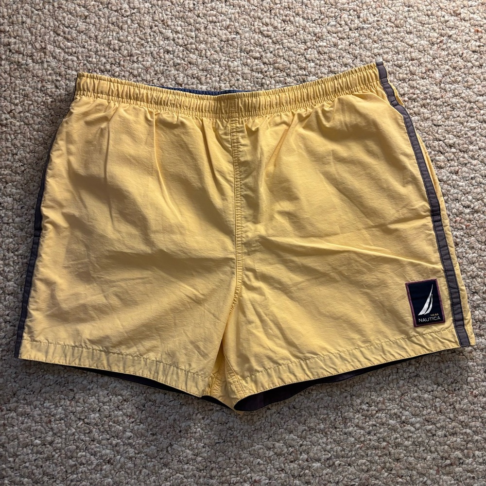 NAUTICA Men’s Medium Yellow Swimsuit Trunks